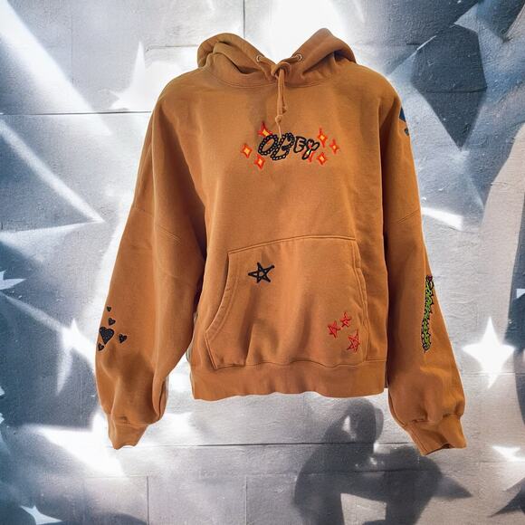 Obey Cosmic Love Hoodie Urban Outfitters Size Medium Embroidered Streetwear - Picture 1 of 13